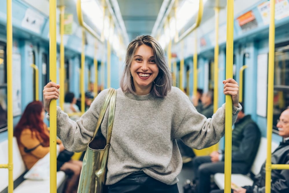 Being authentic - woman on tube in London
